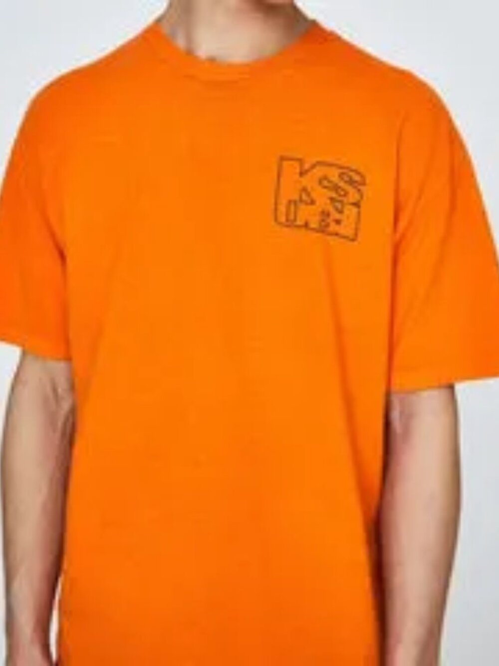 New Ksubi Square SS Tee Hazard Orange Men 42870-ORG